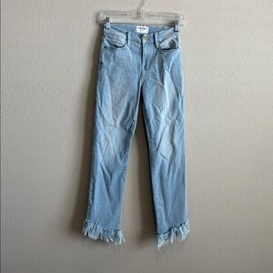 Frame Denim Light Blue Casual Jeans with Fray details at the bottom